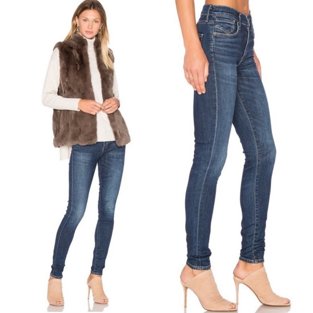 Revolve Agolde Sophie HIgh Rise Skinny Jeans Blue‎ Size 24 Made USA Chamberlain